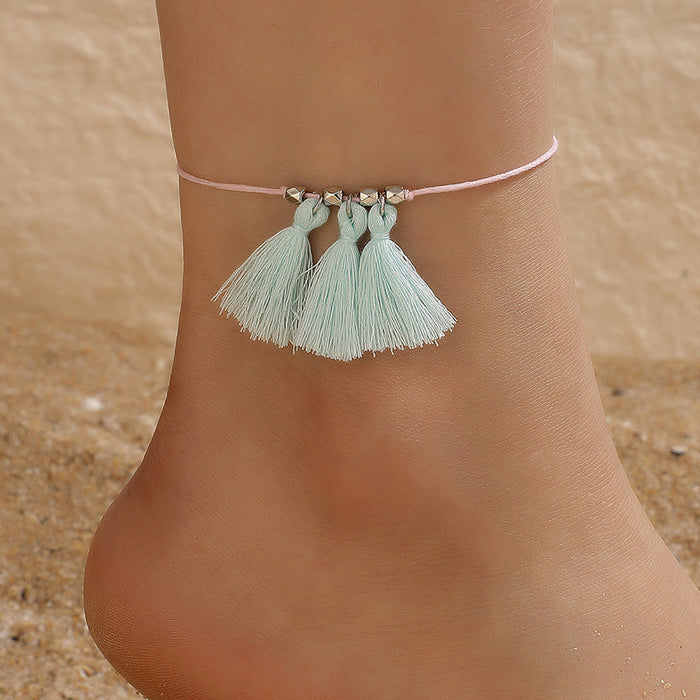 Wholesale Creative Braided Cord Tassel Anklet JDC-AS-C136