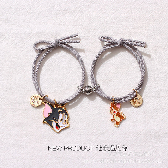 Wholesale Cartoon Couple Alloy Magnetic Bracelet (F) JDC-BT-XYuan001