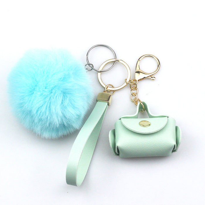 Wholesale Keychains Hairball Leather Bag MOQ≥2 JDC-KC-ChaoH060