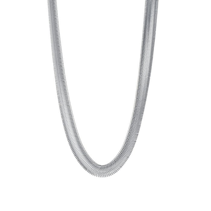 Wholesale cold wind flat snake stainless steel collarbone chain JDC-NE-GEJIA003