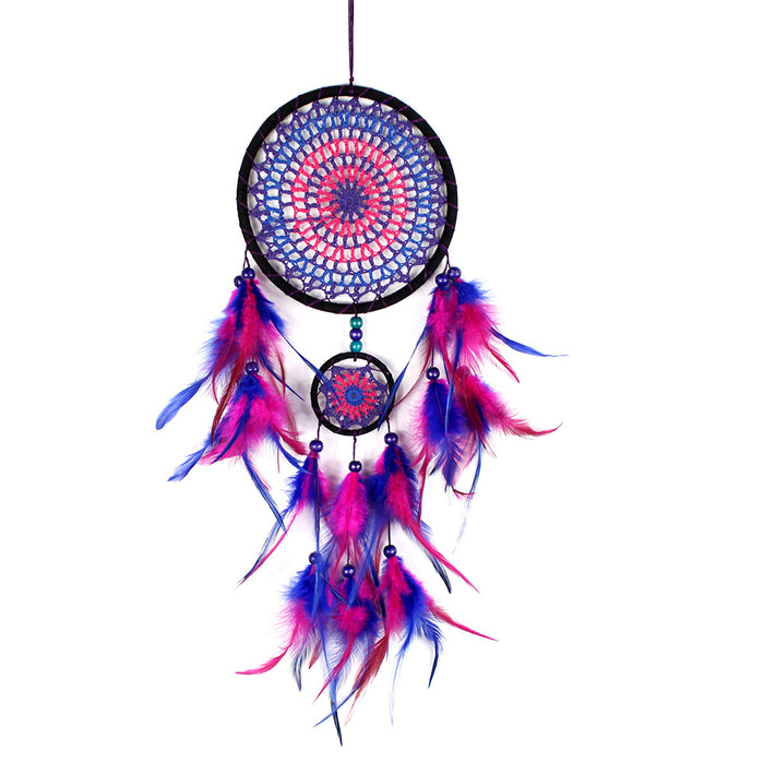 Wholesale Dream Catcher Feather Purple Simple Handmade Decorative Pendant JDC-DC-YXuan020