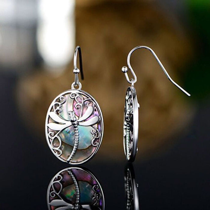 Wholesale Earrings Alloy Colorful Dragonfly MOQ≥2 JDC-ES-jinmiao004