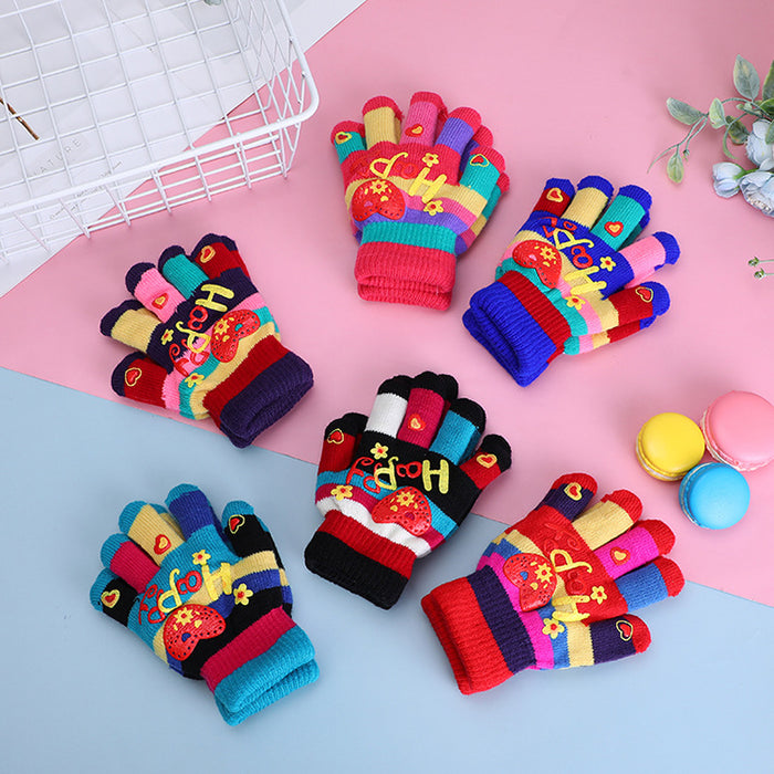 Wholesale Gloves Acrylic Cute Warm Cold Protection Children's Gloves MOQ≥2 JDC-GS-YiF004