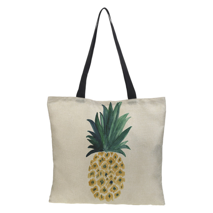 Wholesale Pineapple Cotton Linen Bag Ladies Handbag Shopping Bag Double Sided JDC-SD-QTu009