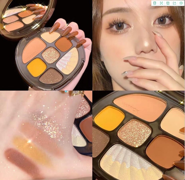 Wholesale Amber Eight Color Eyeshadow Pearly Matte Glitter Powder Earth Color MOQ≥3 JDC-EY-QinN036
