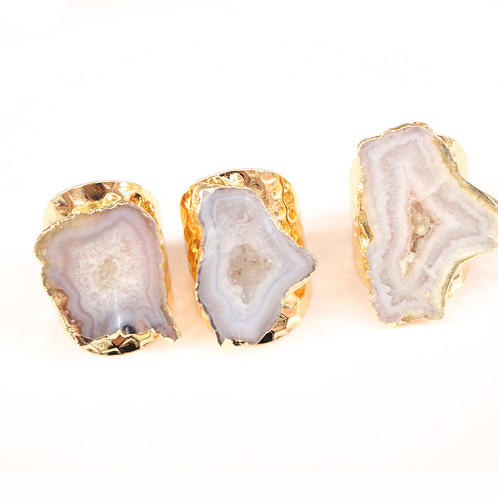 Wholesale Natural Agate Stone Ring JDC-RS-Ouge001