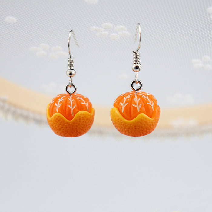 Wholesale earrings plastic simulation peeled oranges MOQ≥2 JDC-ES-niqing008
