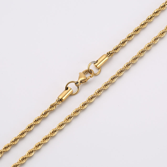 Wholesale stainless steel twist chain men's chain jewelry clavicle chain twist JDC-NE-pengshi003