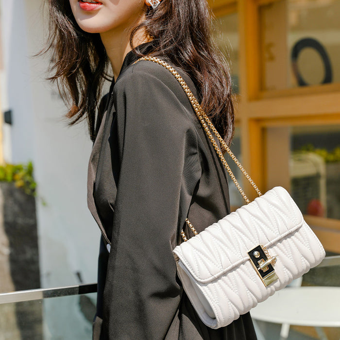 Wholesale Shoulder Bag PU Chain Embroidered Wrinkled Small Square Bag Diagonal JDC-SD-Ziyi002