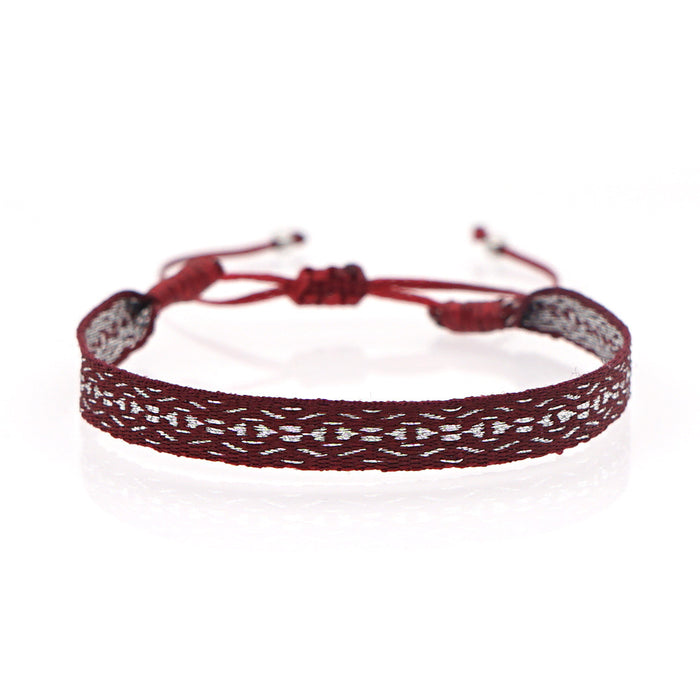 Wholesale Ethnic Wind Ribbon Pure Hand Woven Bracelet JDC-BT-HeY020