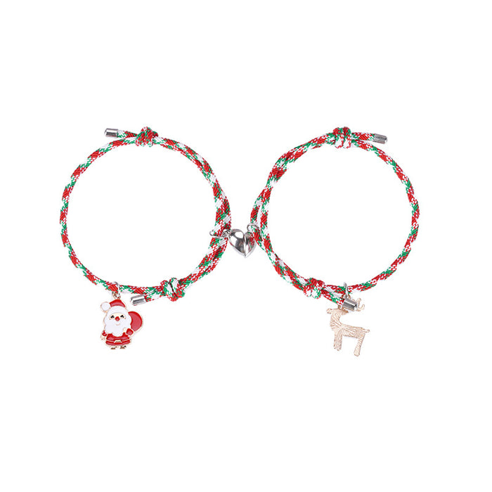 Wholesale Bracelet Alloy Christmas Heart Magnet Couple Bracelet MOQ≥2 JDC-BT-YongY021