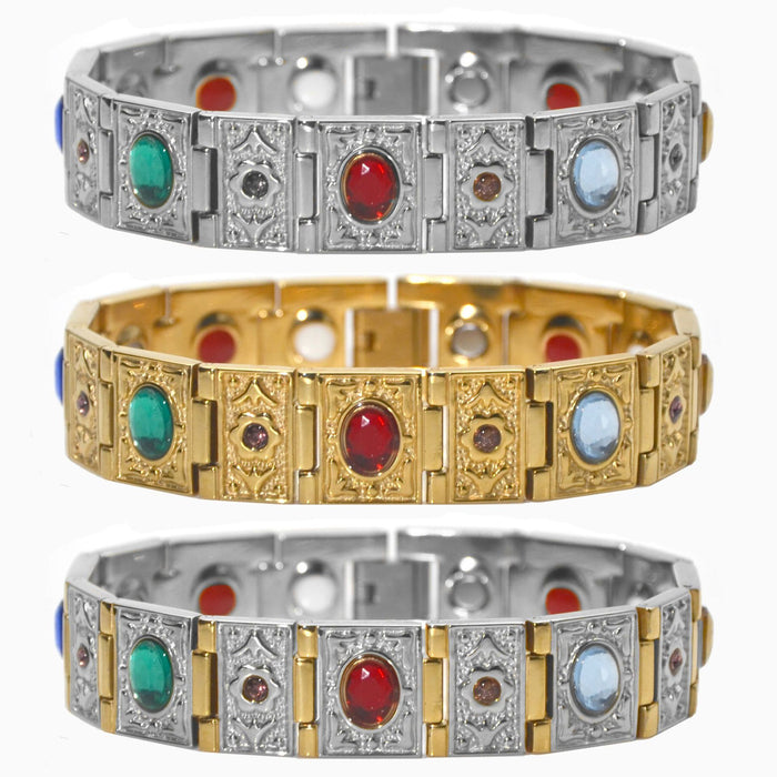 Wholesale Alloy Colorful Ochre Bracelet Energy Magnetic Bracelet MOQ≥2 JDC-BT-LonR010