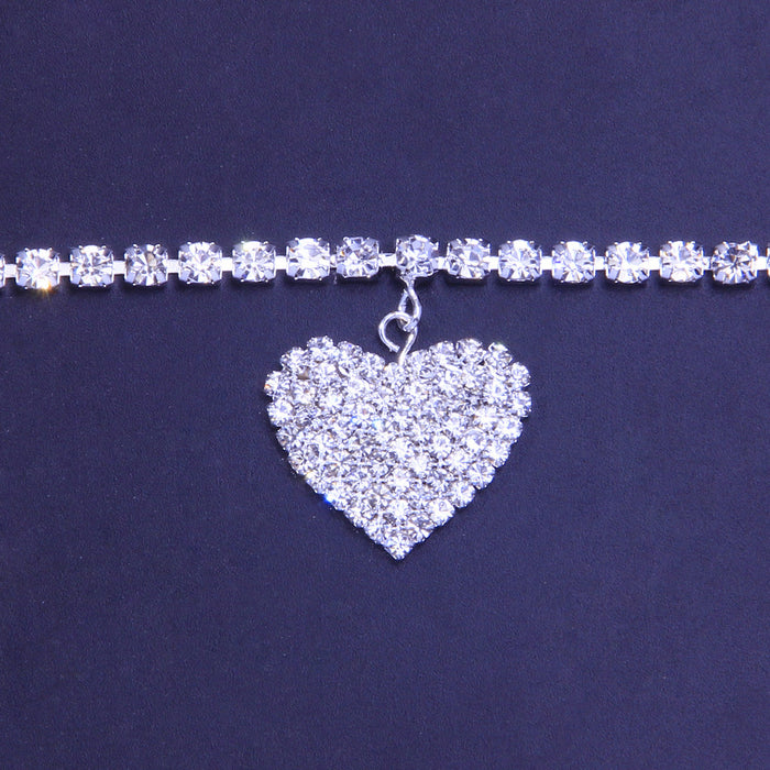 Wholesale Love Flash Diamond Heart Shaped Anklet JDC-AS-JLiang001