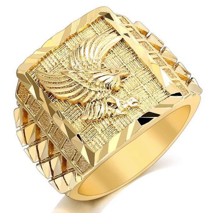 Wholesale Rings Alloy Golden Spreading Wings Flying Eagle JDC-RS-WN144