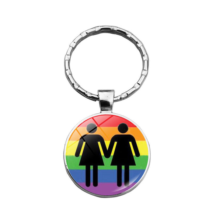 Llavero Gemstone Gemstone de vidrio de aleación LGBT LGBT Day JDC-KC-XU020