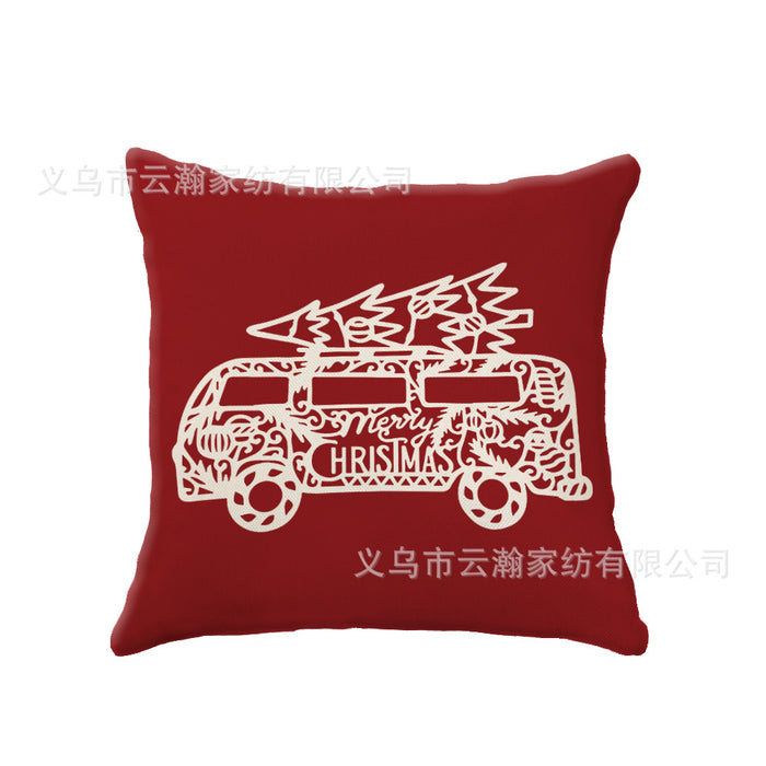 Wholesale Pillowcase Linen Christmas Snowflake Elk Santa Claus MOQ≥2 JDC-PW-Yunhan008
