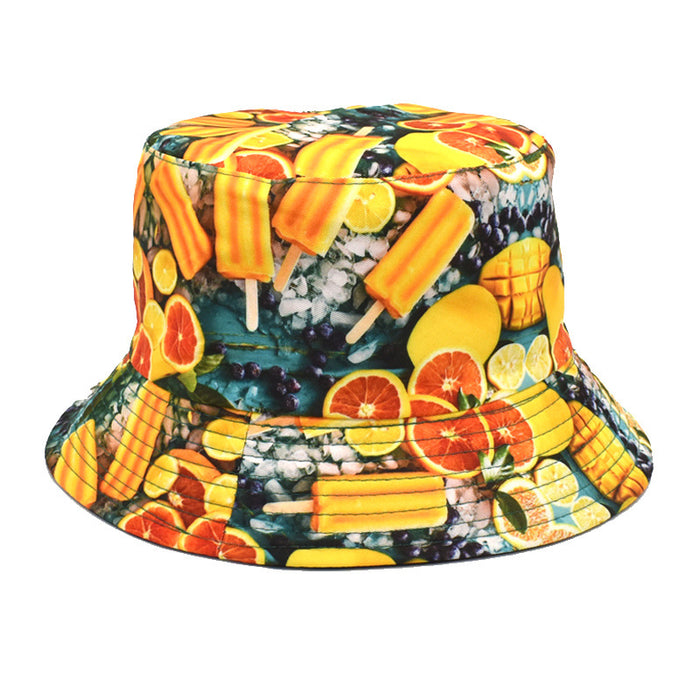 Hat de la tela de sombrero al por mayor Patrón de frutas de impresión Cubo MOQ≥2 JDC-FH-Shunma009