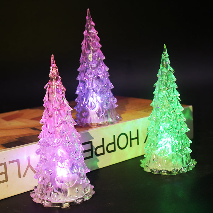 Wholesale Acrylic Colorful Crystal Christmas Tree Night Light MOQ≥2 JDC-FT-HongR004
