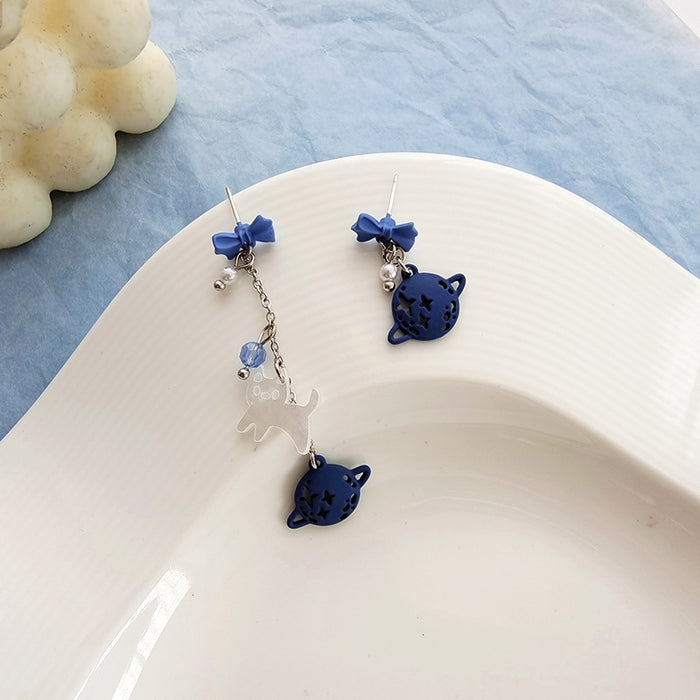 Wholesale earrings other blue bow JDC-ES-BLD007