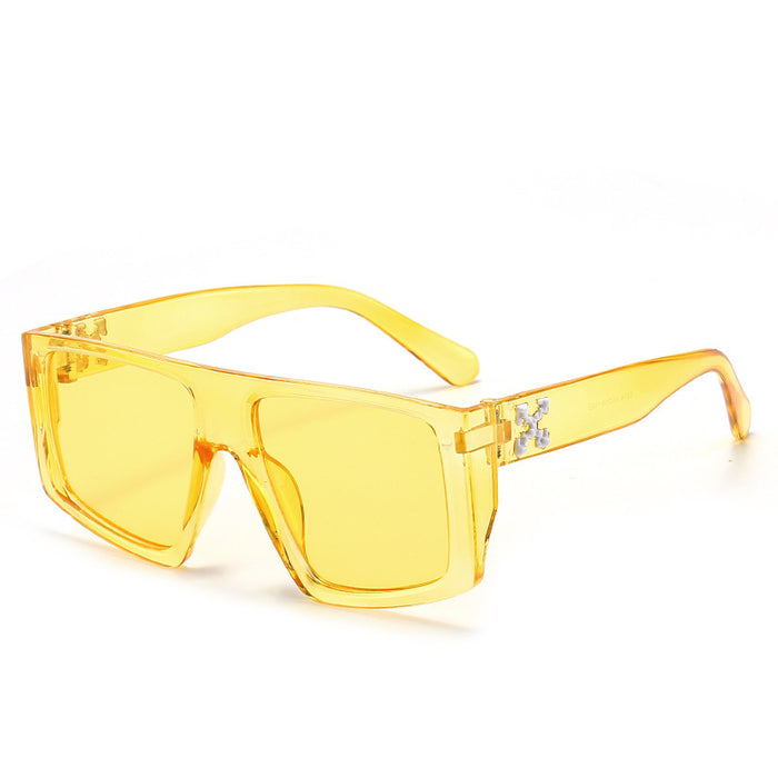 Gafas de sol de color caramelo al por mayor Gafas de polígono de marco grande JDC-SG-Juny005