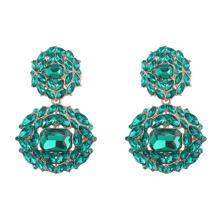 Boucles d'oreilles géométriques en alliage multicouche de diamant de couleur en gros JDC-ES-JL999