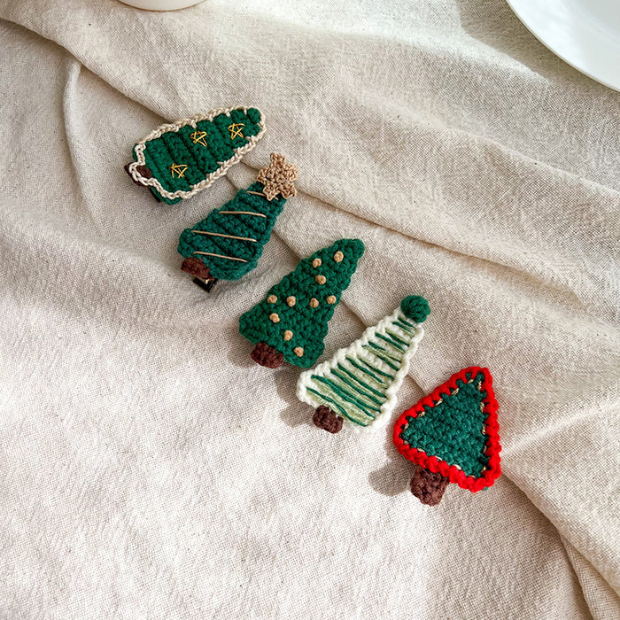 Wholesale Hair Clips Christmas Tree Knitting Cute Kids JDC-HC-DaY001