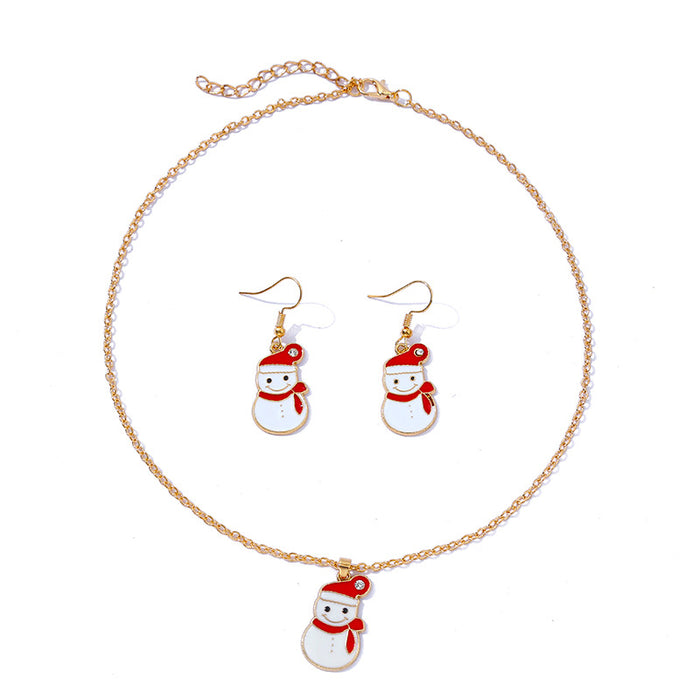 Wholesale Necklaces Alloy Christmas Collection Necklace Earrings Set MOQ≥2set JDC-NE-KaiWei006