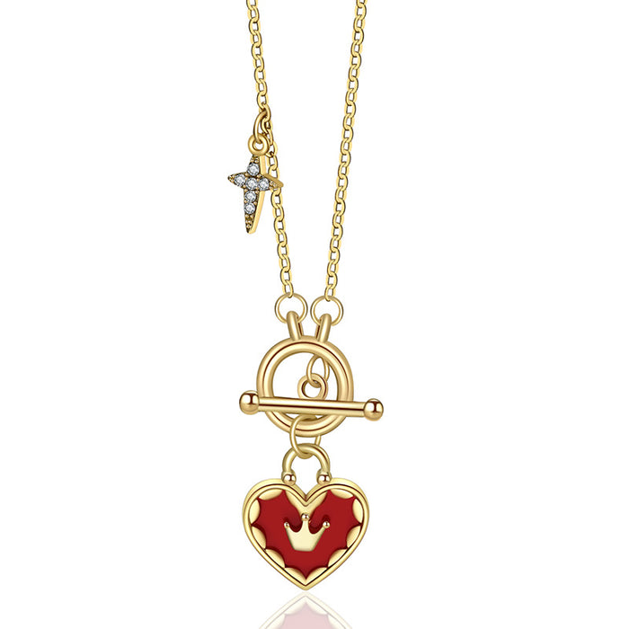 Wholesale Love Titanium Steel Necklace Hearts Princess Temperament Design Clavicle Chain JDC-NE-TLS003