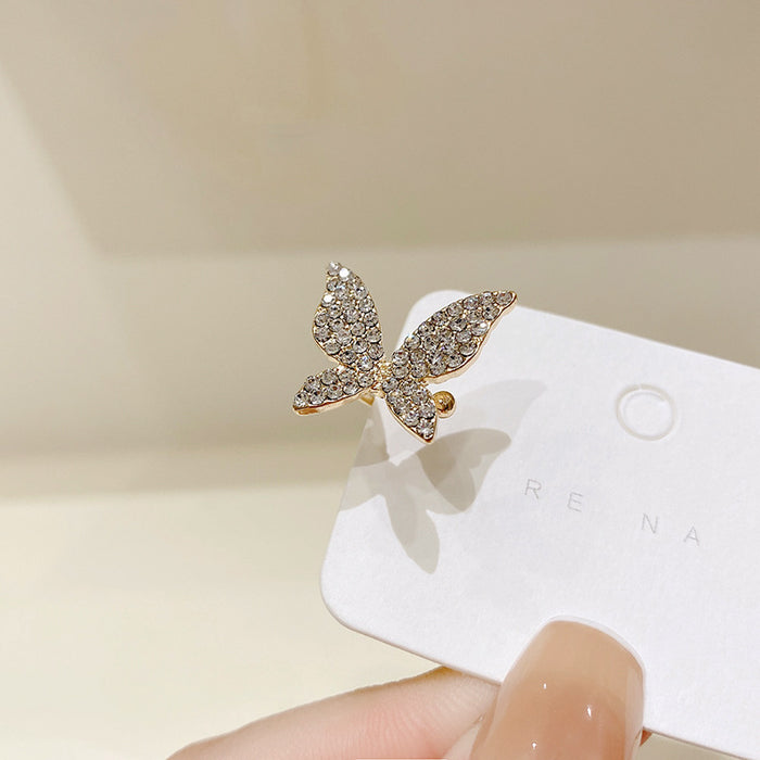 Jewelry WholesaleWholesale Full Drill Butterfly Clip Earrings Without Pierced Earrings JDC-ES-HanK008 Earrings 韩蔻 %variant_option1% %variant_option2% %variant_option3%  Factory Price JoyasDeChina Joyas De China