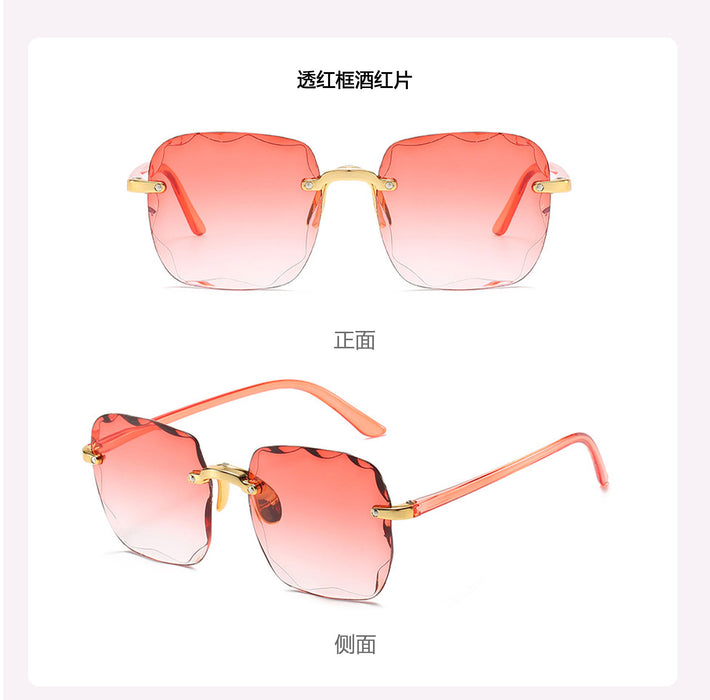 Wholesale Sunglasses PC Gradient Frameless Square JDC-SG-JieT013