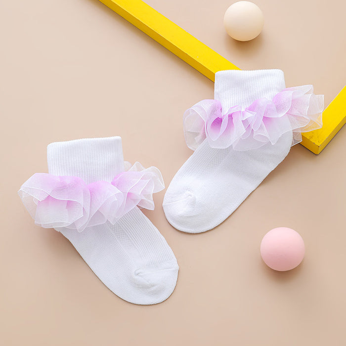 Wholesale Kids Cotton Lace Socks MOQ≥4 JDC-SK-KaiXin001