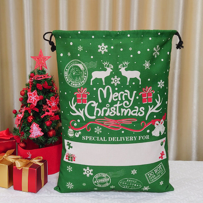 Wholesale Gift Bag Christmas Gift Bag Cotton Canvas Drawstring MOQ≥10 JDC-GB-HaiK002