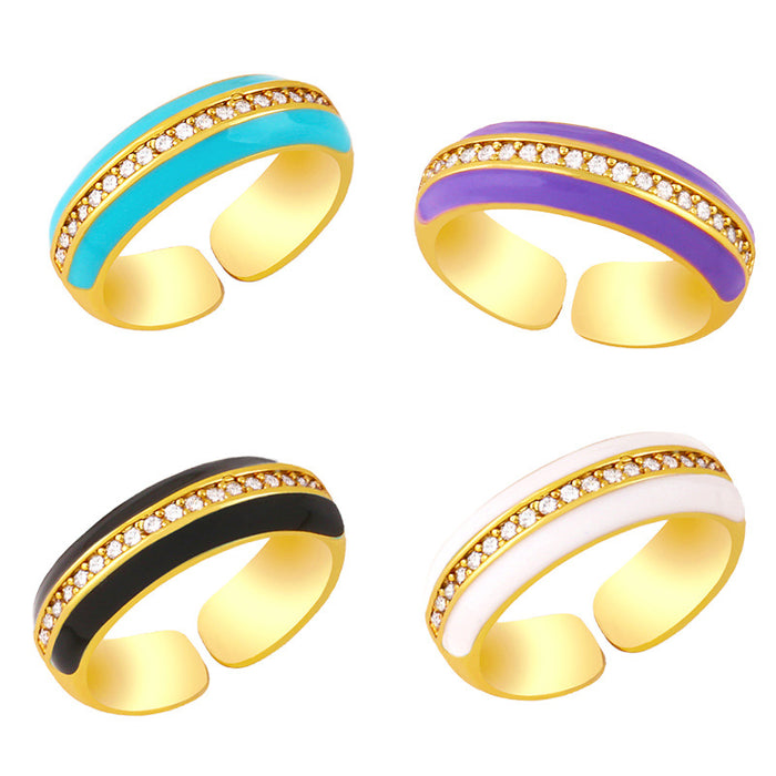 Wholesale ins opening niche design diamond ring for women JDC-RS-AS422
