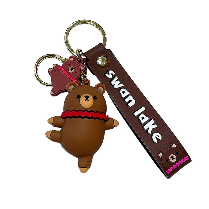 Wholesale Cute Ballet Bunny Keychain Creative Personality Cartoon Stereo Keychain MOQ≥2 JDC-KC-AnG017