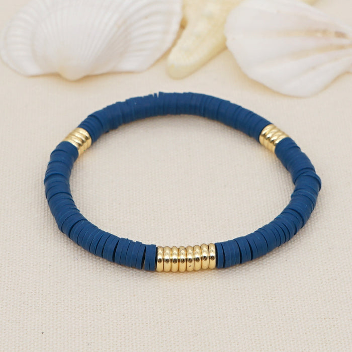 Pulsera de oro de acero de acero étnico de estilo étnico al por mayor brazalete de arcilla blanca brazalete de arcilla JDC-BT-yux001