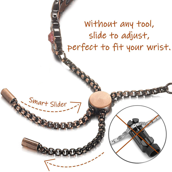 Wholesale Bracelet Titanium Steel Diamond Magnetic Adjustable Bracelet MOQ≥2 JDC-BT-DNS003