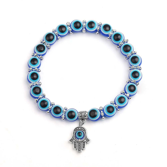 Wholesale Vintage Blue Eyes Hand of Fatima Lucky Bracelet JDC-BT-LvY002
