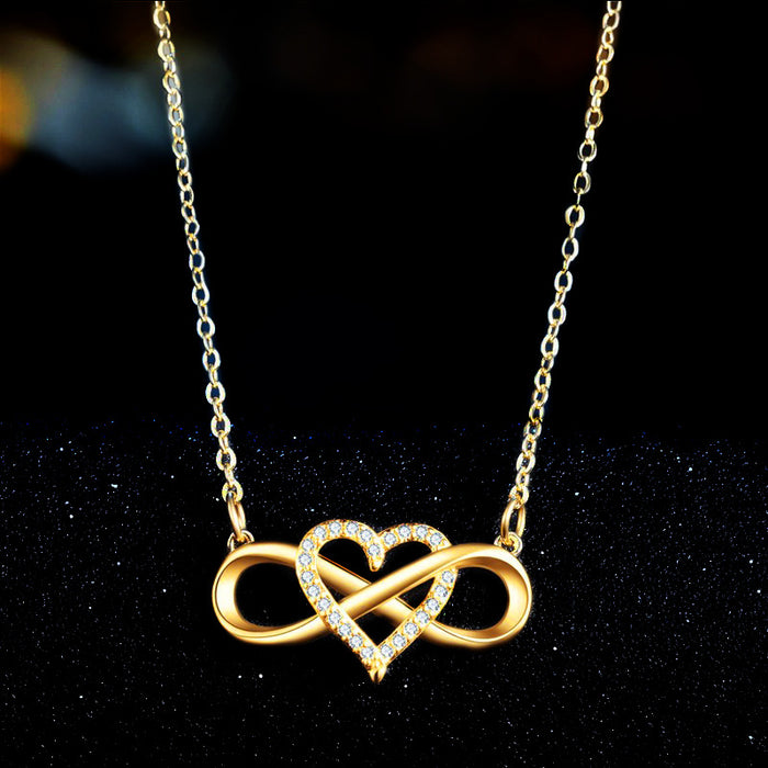 Wholesale Gold Love Lucky Number 8 Diamond Pendant Necklace JDC-NE-JYS044