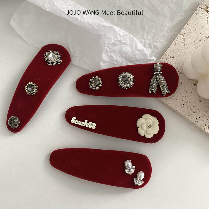 Wholesale Hair Clips Metal Red New Year BB Clip JDC-HC-GSLG001
