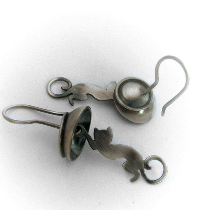 Wholesale Earring Alloy Retro Design Silhouette Cat JDC-ES-Saip101