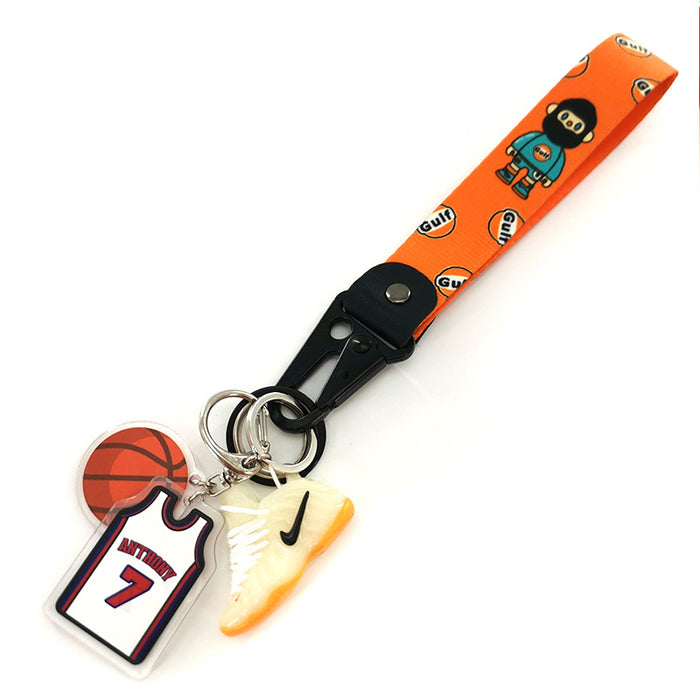 Wholesale Keychain Vinyl Mini Basketball Jersey Sneakers (F) JDC-KC-YTai011