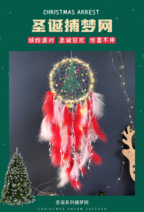 Cattador de ensueño al por mayor Feather Feather Red Christmas Árbol Colgante con Light Moq≥2 JDC-DC-Mying038