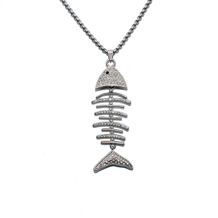 Wholesale necklace titanium steel fishbone sweater necklace sweater chain personality JDC-NE-MLQ020