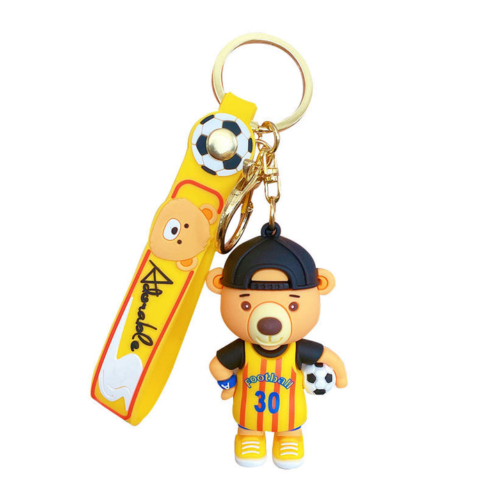Keychains al por mayor PVC Hardware Soccer Bears JDC-KC-Zhongc008