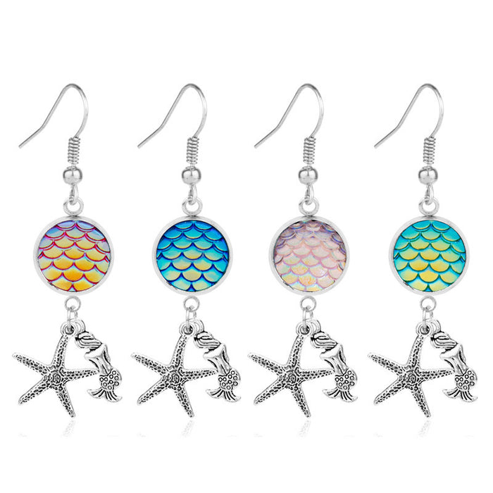 Wholesale Earrings Alloy Ocean Series Mermaid Scales JDC-ES-Dsheng001