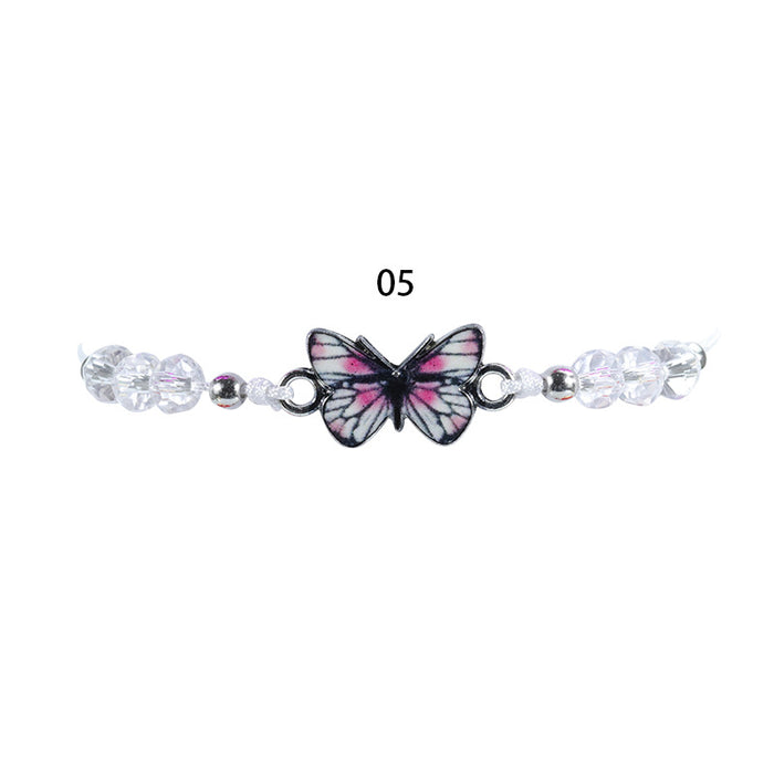 Wholesale Crystal Beaded Colorful Butterfly Bracelet JDC-BT-Yiye023
