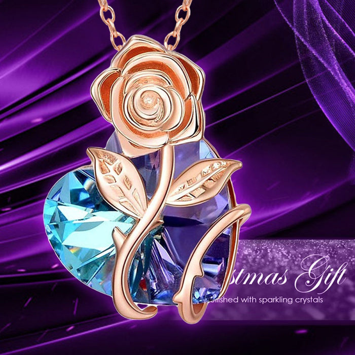 Wholesale Rose Twining Love Crystal Necklace JDC-NE-XunO055