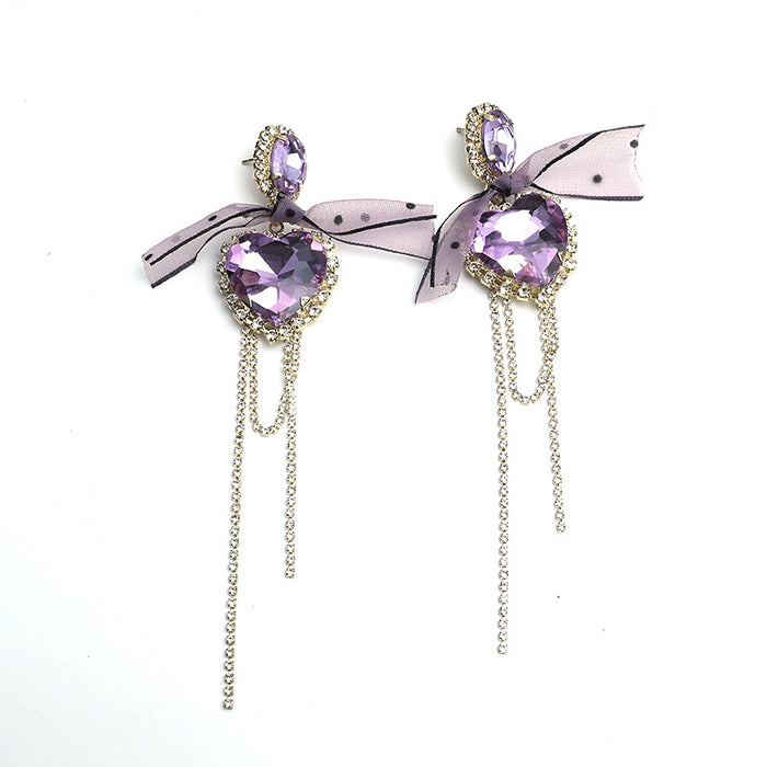 Jewelry WholesaleWholesale vintage purple peach ribbon ribbon tassel earrings JDC-ES-KaiQ026 Earrings 凯庆 %variant_option1% %variant_option2% %variant_option3%  Factory Price JoyasDeChina Joyas De China