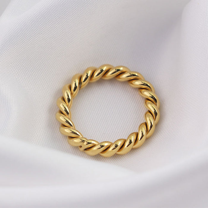 Wholesale ring titanium steel plated with 18K Gold MOQ≥2 JDC-RS-XuanJ001