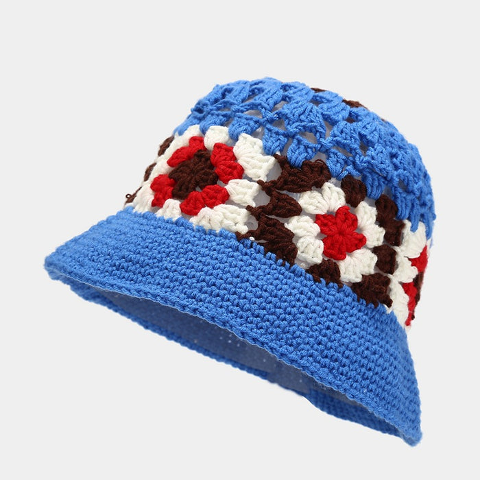 Wholesale Bucket Hat Wool Knitted Flower Sun Hat MOQ≥2 JDC-FH-LvYi010